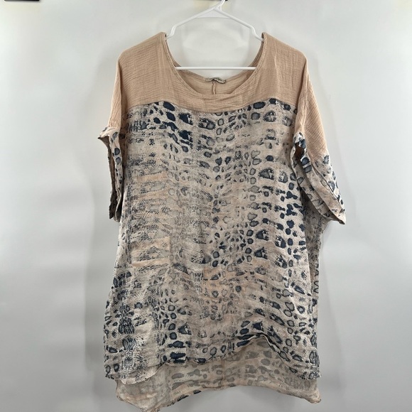 lungo l’arno Tops - Lungo L’Arno brown linen blouse size 3X